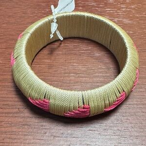 Anthropologie Tan Bracelet with Pink Highlights